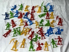 Vintage Lot of 45 Cowboys And Indians Greenbrier International Co R/G/Y/B