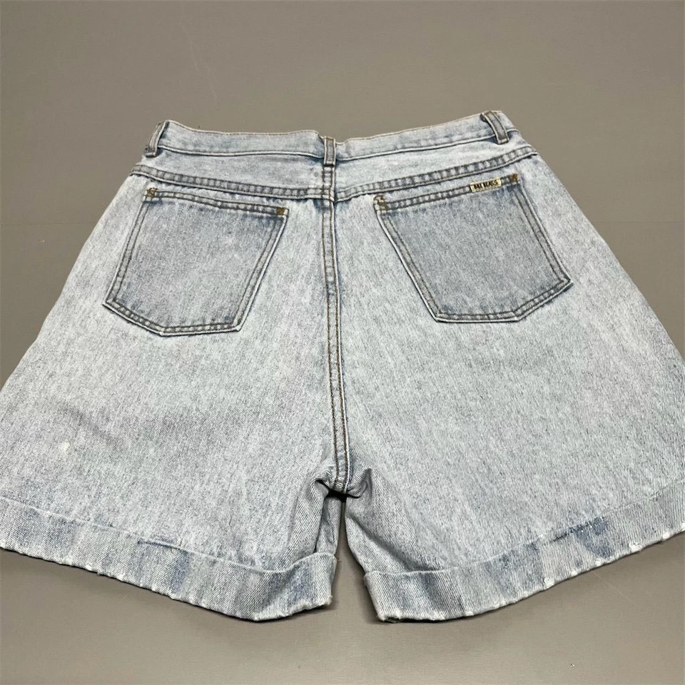 Pantalones Cortos De Colección Bill Blass Para Mujer 12 Tiro Alto Lavado Ácido Denim Mamá Pantalones Cortos Años 90 Y2K Foto 2 de 4