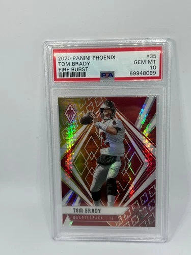 2020 Panini Phoenix Football Tom Brady #35 Fire Burst PSA 10