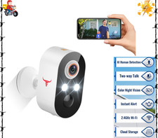 Wireless Security Camera For Home Outdoor Security, Battery Powered 1080P HD NEW