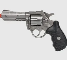 Police Detective 357 Metal Toy Cap Gun Revolver. 8 Shot. Gonher. New!