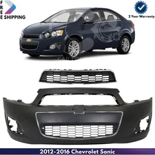 Front Bumper Cover Primed & Grille Assembly Kit For 2012-2016 Chevrolet Sonic