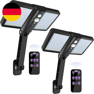 2 Pack Solarleuchten Für Außenbereich, 128 LED Superhelle Lampe, Kabelloses Wass