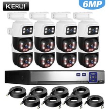 6MP POE Security Camera System 8PCS PTZ Outdoor Home Security Cameras 8CH NVR