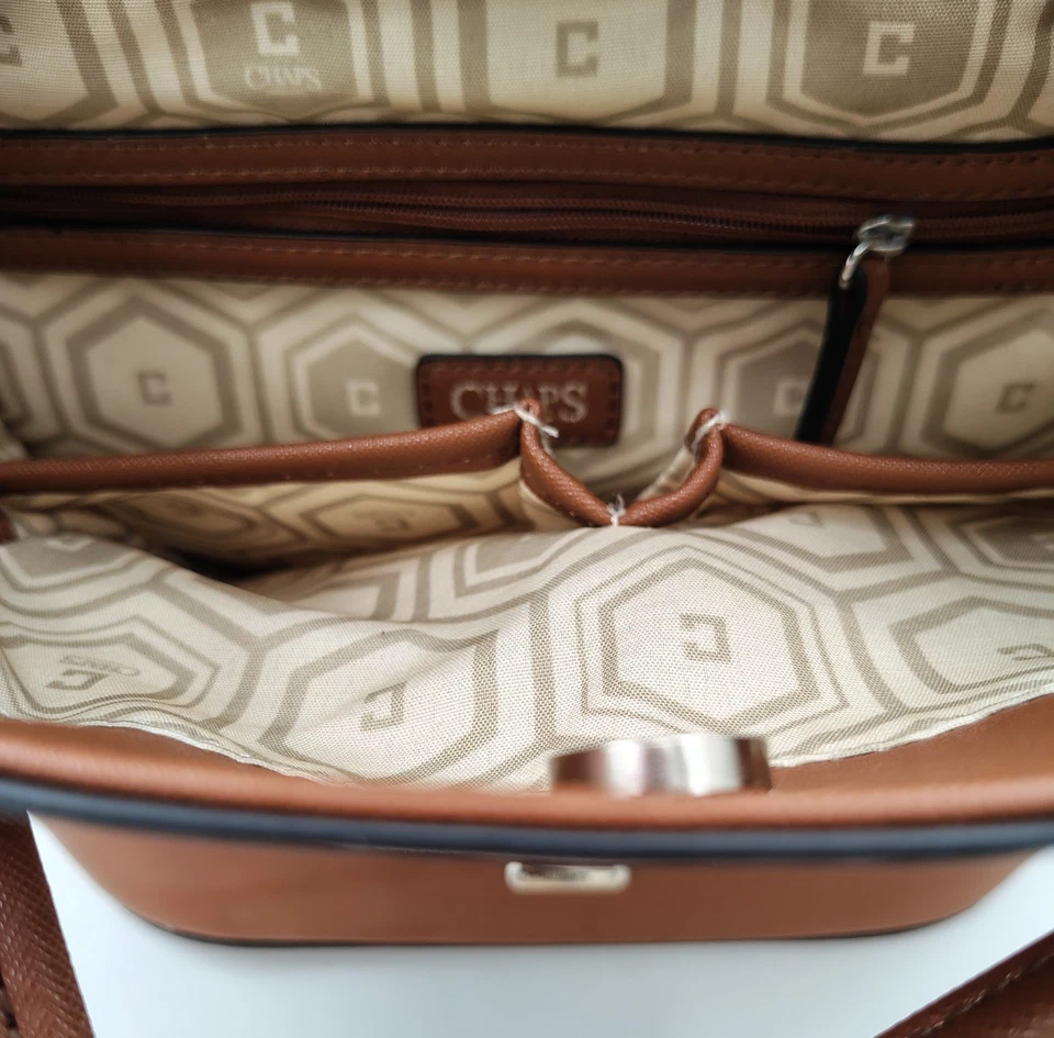 Bolso de mujer Chaps de cuero marrón, falta correa Foto 3 de 4