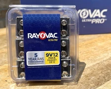 12-Pack RAYOVAC Ultra Pro 9V Alkaline Battery BIUB 10/2029