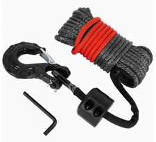  Synthetic Winch Rope Kit 9,650lbs Winch 1/4" x 50ft Winch Cable