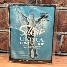 Silkies Ultra Control Top XTall/ Tall Misty Grey Ultra Sheer Legs Hose NEW USA