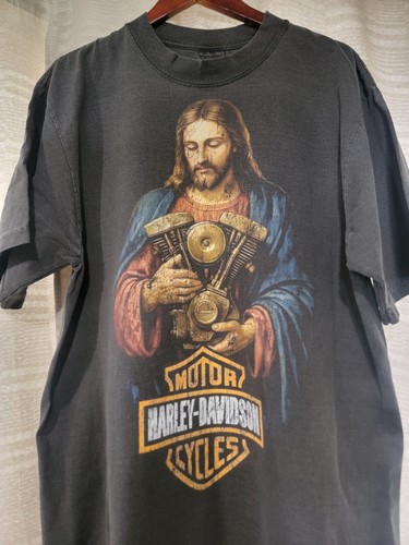 HARLEY DAVIDSON GOD BLESS YOU ON A SHAKA HEAVYWEIGHT GARMET SHIRT "MODERN"