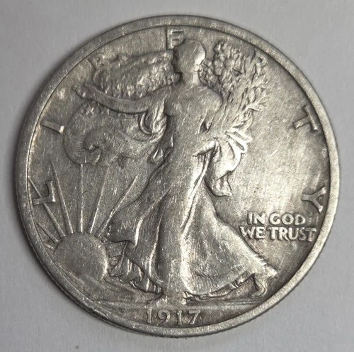 1917 S Reverse Walking Liberty Silver Half Dollar VG 50c US  Coin Very Good
