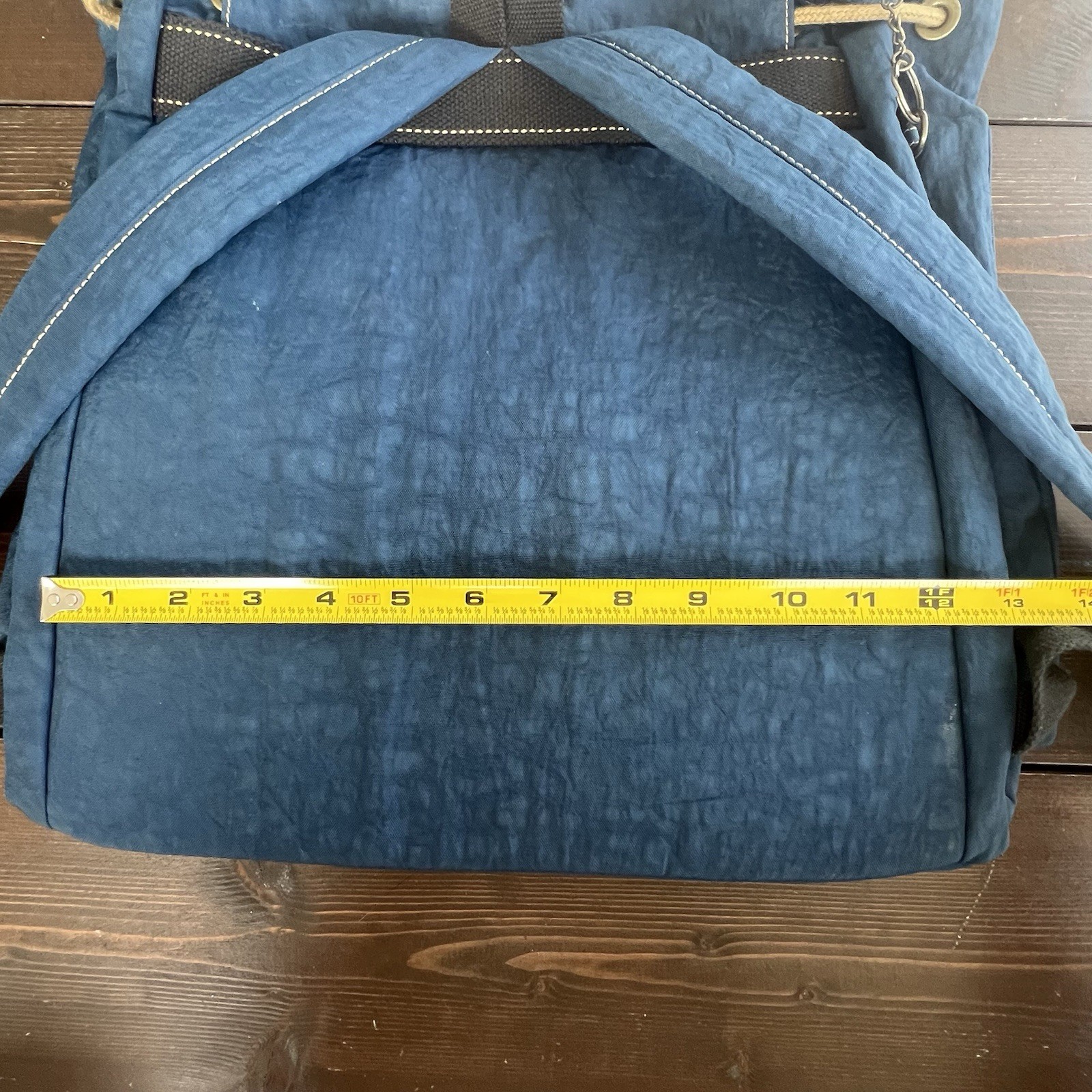 Kipling Y2K Backpack Blue Drawstring Side Zip Wat… - image 15