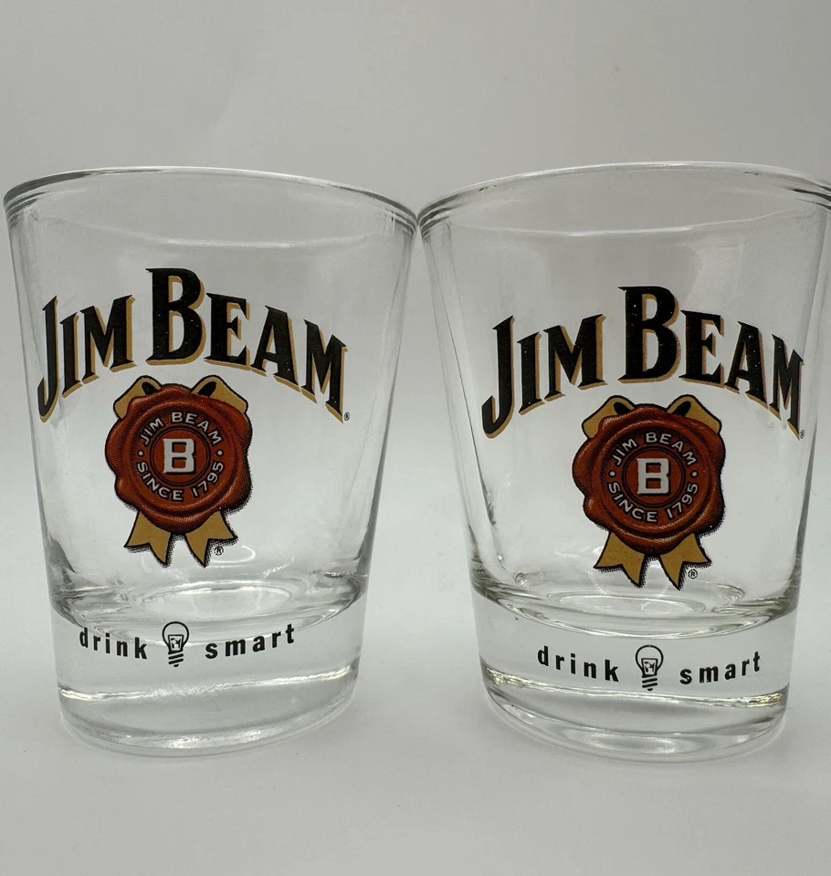 Juego de 2 vasos de chupito Jim Beam vintage de 2,75 OZ Foto 4 de 4