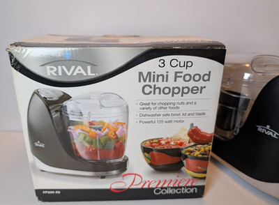 Rival Genuine 3 Cup Mini Food Chopper 125 watt motor New FP200 KS