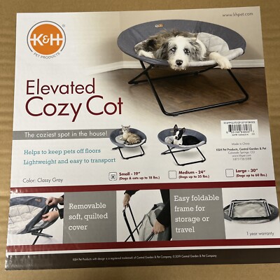 K&H Pet Products Elevated Cozy Cot Classy Gray Small Dogs NEW