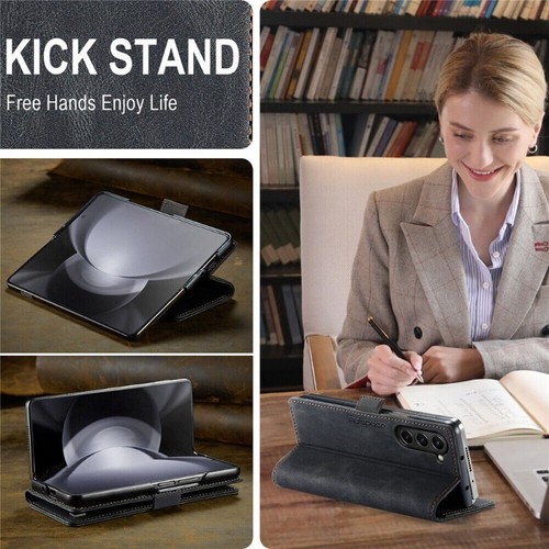 For Samsung Galaxy Z Fold 6 5 5G Case Leather Shockproof Stand Wallet Flip Cover - Picture 6 of 58
