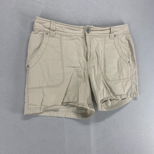 DKNY Shorts Womens 14 Beige Mid Rise Chino Stretch Pocket Casual 34 - Picture 2 of 11