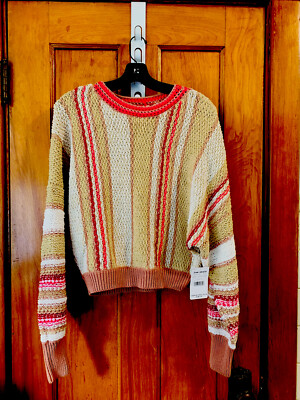 Free People Show Me Love cropped pull over sweater child combo NWT sz L $148.00