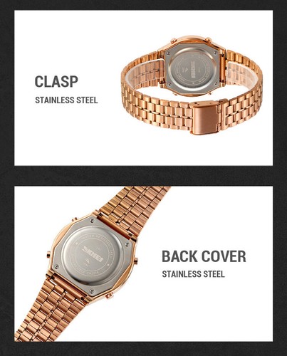 Stainless Steel Buckle Electronic Watch 30 Metres Water Resistance 74g - Zdjęcie 9 z 27