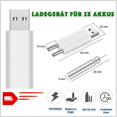 Ladegerät für 2x Akkus-CR 425, Stab Batterie, Elekt. Posen, Angelposen, Bissanz