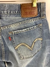 Levis 527 Mens 34x33 Low Jeans Boot Cut Slim Fit Blue Jeans