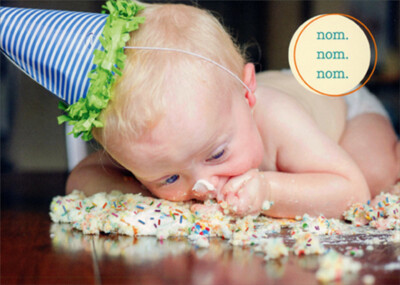 Portal Nom Nom Nom Baby Funny / Humorous Birthday Card
