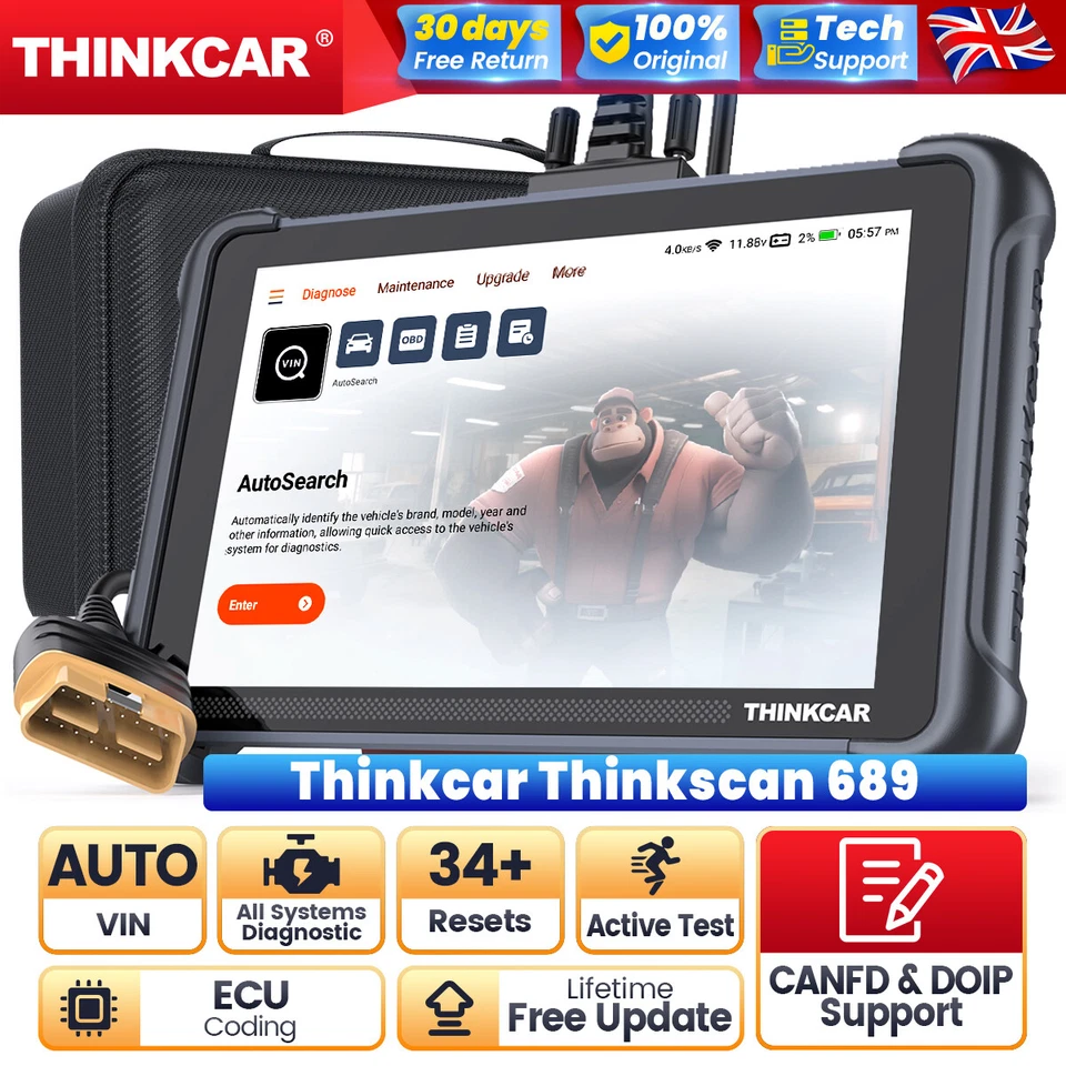 Thinkcar ThinkScan 689 Car Diagnostic Scanner CANFD DOIP Bidirectional Scan Tool
