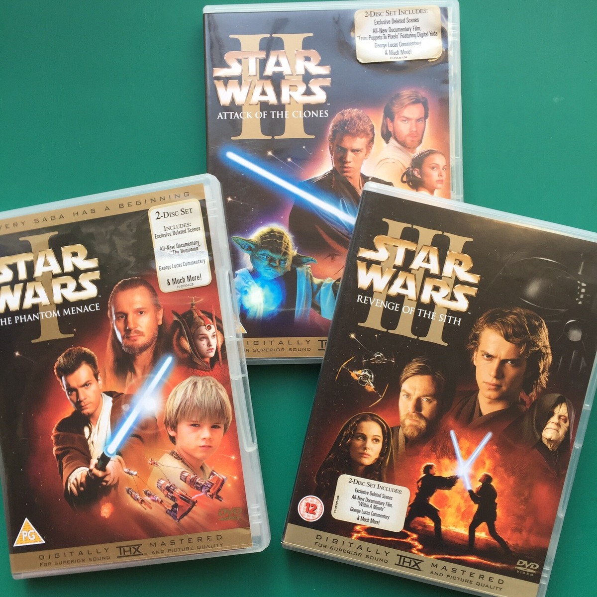 STAR WARS Episodes I-III 2x DVD Sets Phantom Menace Clones Sith