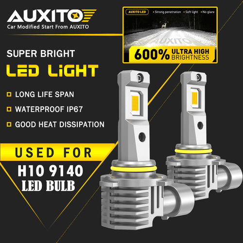 Pair H10 LED Fog Driving Light Bulbs Kit 9145 9140 White 6500K Super Bright EAW