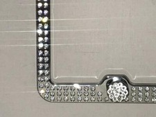Inset 3 Row Clear Crystal Bling License Plate Made With Swarovski Elements Inset 3 Row Clear Crystal Bling License Plate Made With Swarovski Elements