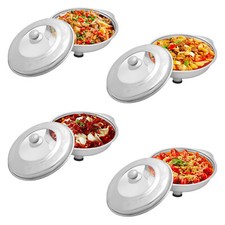 4PCS Buffet Dish Trays Round Buffet Dish Trays with Lids Buffet Dish Trays