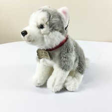 A78 FAO Schwarz Wolf Husky Puppy Dog Plush 12" Stuffed Toy Lovey