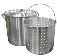 Carolina Cooker 60 Quart Aluminum Stock Pot, Basket & Lid