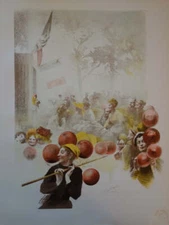 Henri Patrice DILLON: Polichinelle, Original Lithograph Signed