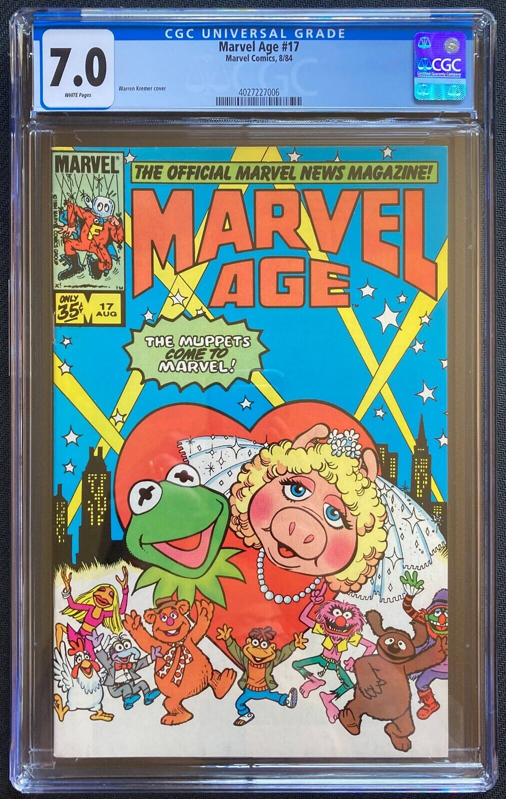 Marvel Age #17 CGC 7.0. 1st appearance Transformers, 3rd Black Suit Spidey  1984