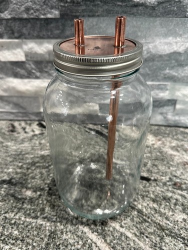 CoProof Copper Mason Jar Lid Kit Wide Mouth Jar Dual Port Handmade A17
