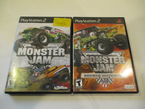 Monster Jam & Monster Jam Maximum Destruction PS2 V guter Zustand mit Handbüchern  - Bild 1 von 3