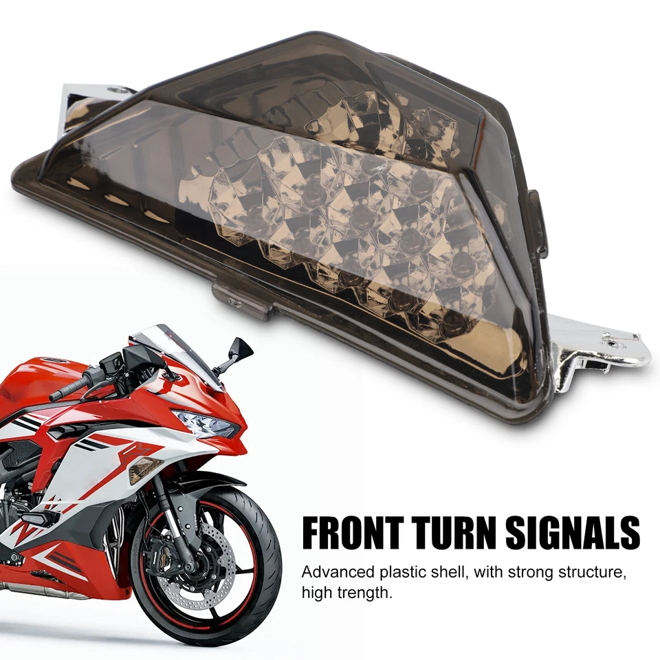 Front LED Turn Signals Light For KAWASAKI ZX-6R Ninja NINJA 250/300/400/650/1000 - Изображение 2 из 4