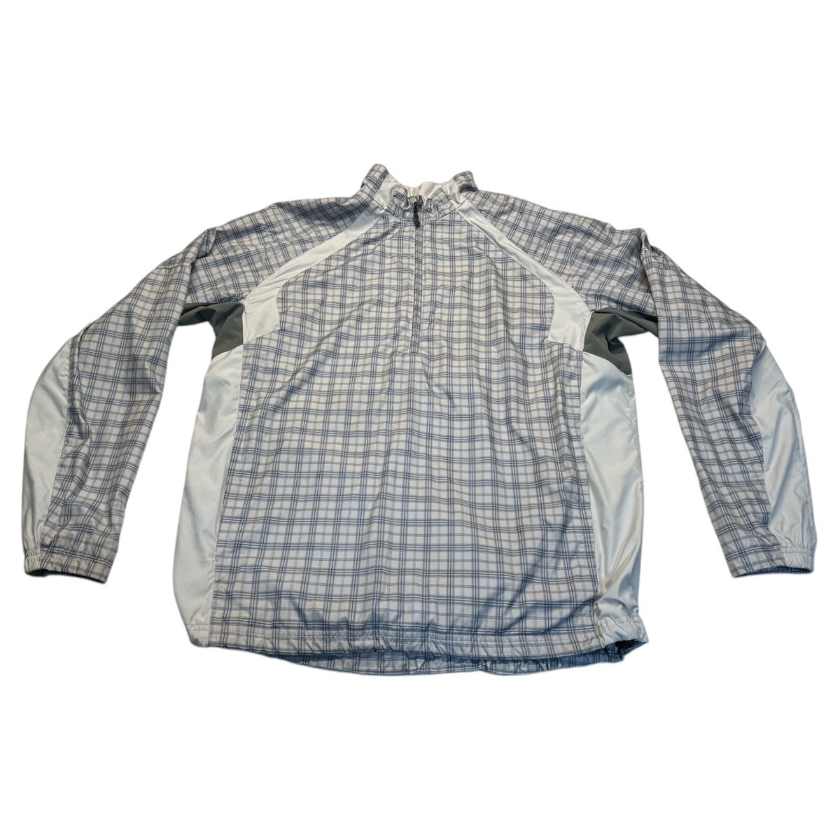 Sunice Weather Golf Light Jacket Windbreaker 1/4 Zip Gray/Blue