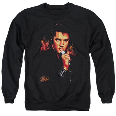 Elvis Presley Trouble Crewneck Sweatshirt Licensed Music King of Rock Black