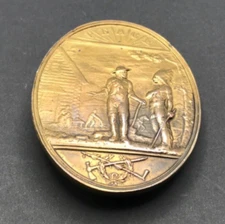 Belt Buckle, Bergamot Brass Work Vintage Peace Belt Buckle, Made In USA