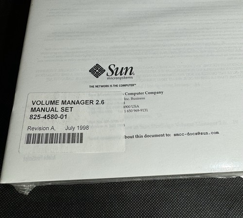 Sun 798-1261, StorEdge Volume Manager 2.6 CD /Documentation, VMS9S-260-R999 NEW - Picture 8 of 10