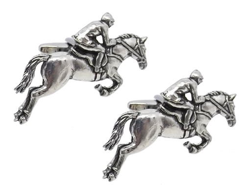 English Silver Pewter Eventing ShowJumping Hunting Showing Gift CUFFLINKS DIRECT - 第 1/9 張圖片