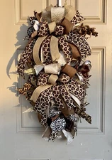 Boho Wreath Elegant Front Door Leopard Swag Housewarming / Wedding Gift