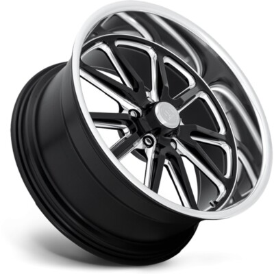 20 US RAMBLER 20X9.5 WHEEL BLACK MILLED CORSART POLISHED LIP U117 5X127