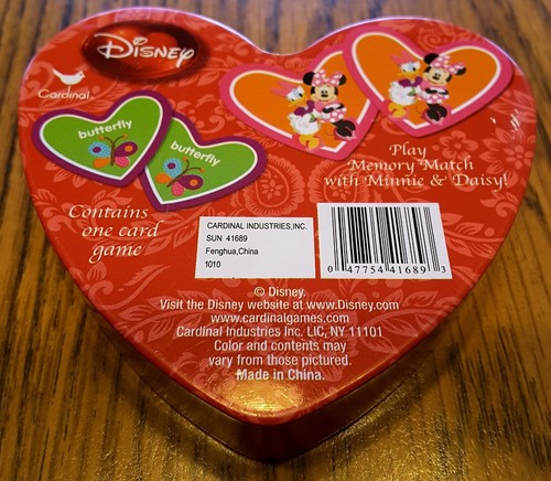 Disney Memory Match Card Game Heart Shape Mickey Mouse Clubhouse Ages 3+ In Tin - Picture 6 of 8