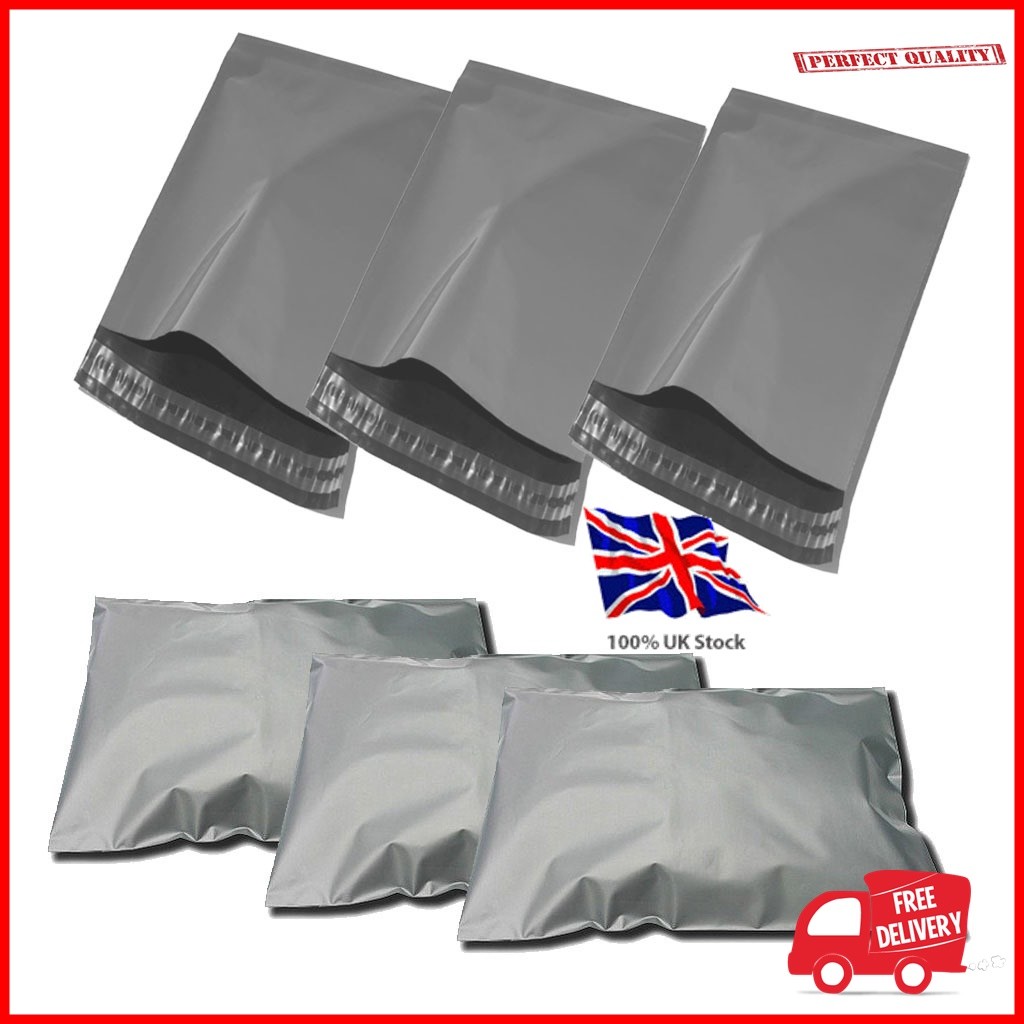 SALE 1000 Grey poly postal packaging mailing bags 10x14"  peal & SEAL POSTAGE