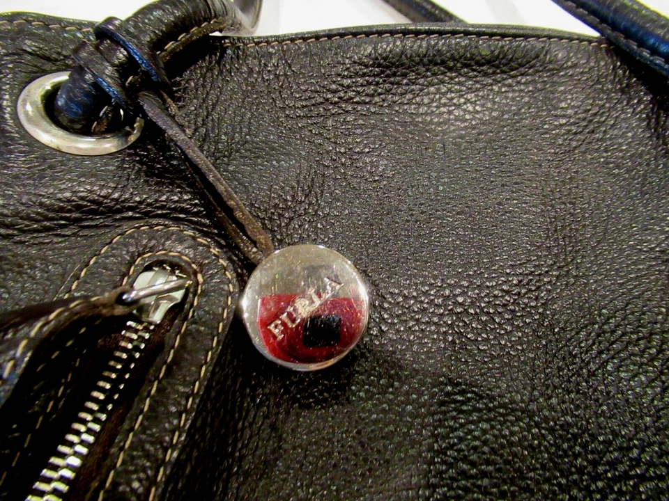 Furla black leather bucket bag purse - Image 2 of 4