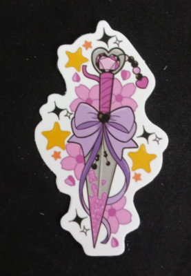 Dagger Bow Star Flowers Beautiful Sticker 2.5'' X 1.38''