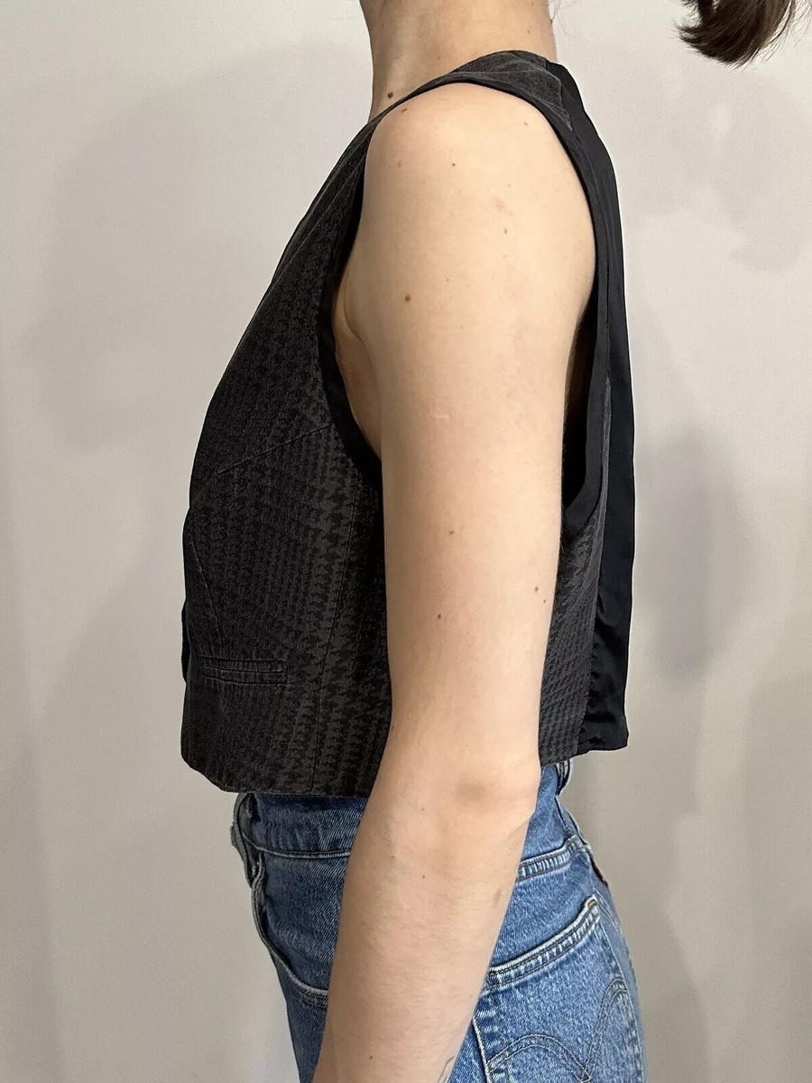 Vintage DRIES VAN NOTEN Womens Silk Cropped Vest Top Rare Size 40