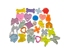 25 PAK COLORFUL PLASTIC SHAPES PARROT BIRD TOY PARTS CRAFTS KIDS DIY